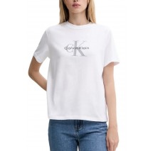 CALVIN KLEIN JEANS HR SS CLSSC MNLG CNC T-SHIRT ΜΠΛΟΥΖΑ ΓΥΝΑΙΚΕΙΑ BRIGHT WHITE
