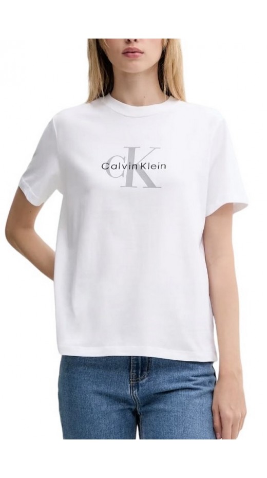 CALVIN KLEIN JEANS HR SS CLSSC MNLG CNC T-SHIRT ΜΠΛΟΥΖΑ ΓΥΝΑΙΚΕΙΑ BRIGHT WHITE