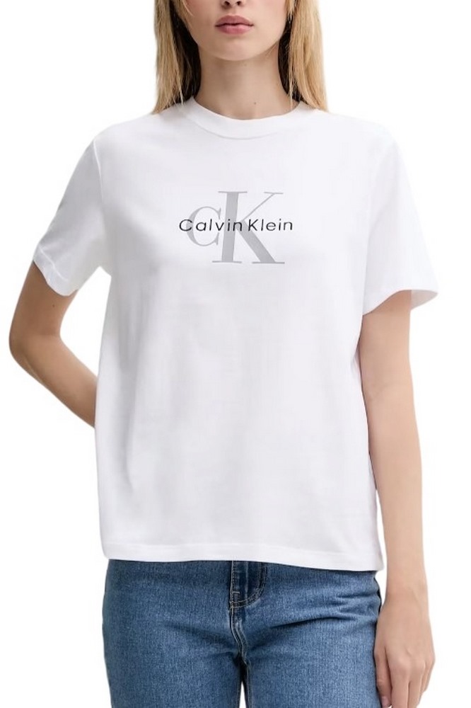 CALVIN KLEIN JEANS HR SS CLSSC MNLG CNC T-SHIRT ΜΠΛΟΥΖΑ ΓΥΝΑΙΚΕΙΑ BRIGHT WHITE