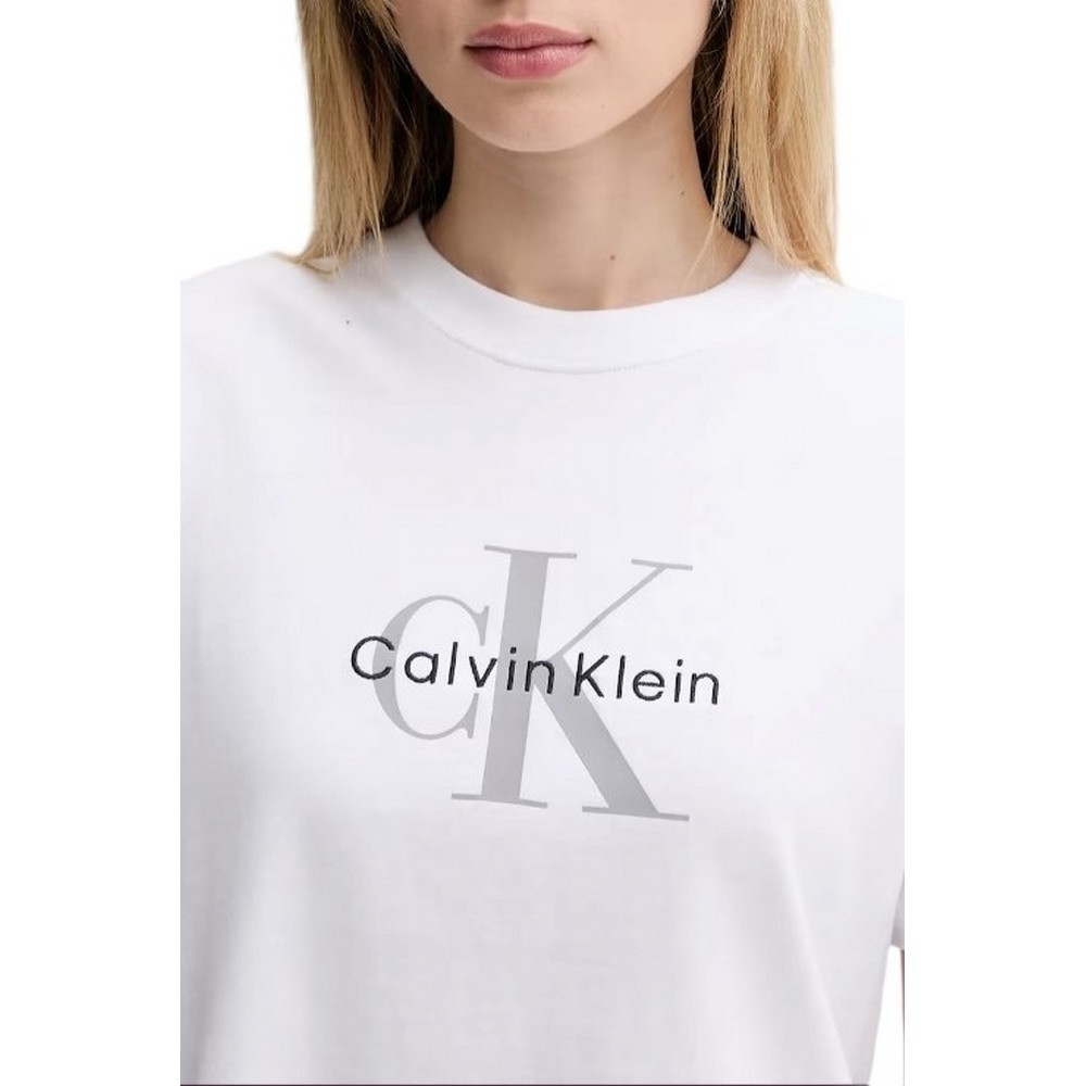 CALVIN KLEIN JEANS HR SS CLSSC MNLG CNC T-SHIRT ΜΠΛΟΥΖΑ ΓΥΝΑΙΚΕΙΑ BRIGHT WHITE
