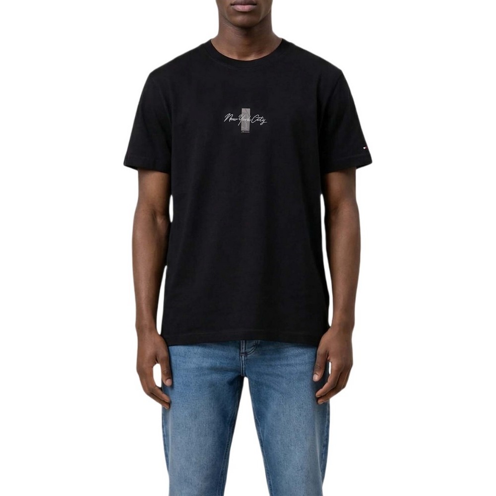 TOMMY JEANS REG SIGN BLOCK T-SHIRT ΜΠΛΟΥΖΑ ΑΝΔΡΙΚΗ BLACK