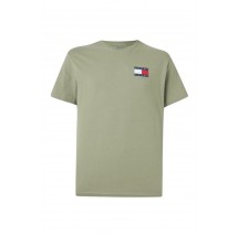 TOMMY JEANS SLIM ESSENTIAL FLAG TEE T-SHIRT ΜΠΛΟΥΖΑ ΑΝΔΡΙΚΗ KHAKI