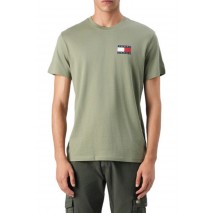 TOMMY JEANS SLIM ESSENTIAL FLAG TEE T-SHIRT ΜΠΛΟΥΖΑ ΑΝΔΡΙΚΗ KHAKI