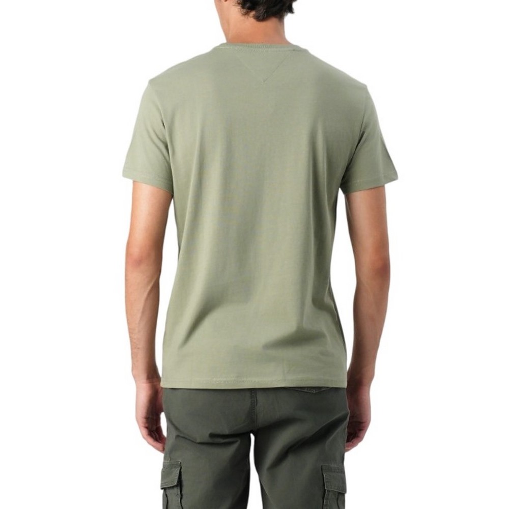 TOMMY JEANS SLIM ESSENTIAL FLAG TEE T-SHIRT ΜΠΛΟΥΖΑ ΑΝΔΡΙΚΗ KHAKI