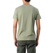 TOMMY JEANS SLIM ESSENTIAL FLAG TEE T-SHIRT ΜΠΛΟΥΖΑ ΑΝΔΡΙΚΗ KHAKI