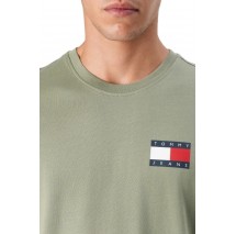 TOMMY JEANS SLIM ESSENTIAL FLAG TEE T-SHIRT ΜΠΛΟΥΖΑ ΑΝΔΡΙΚΗ KHAKI