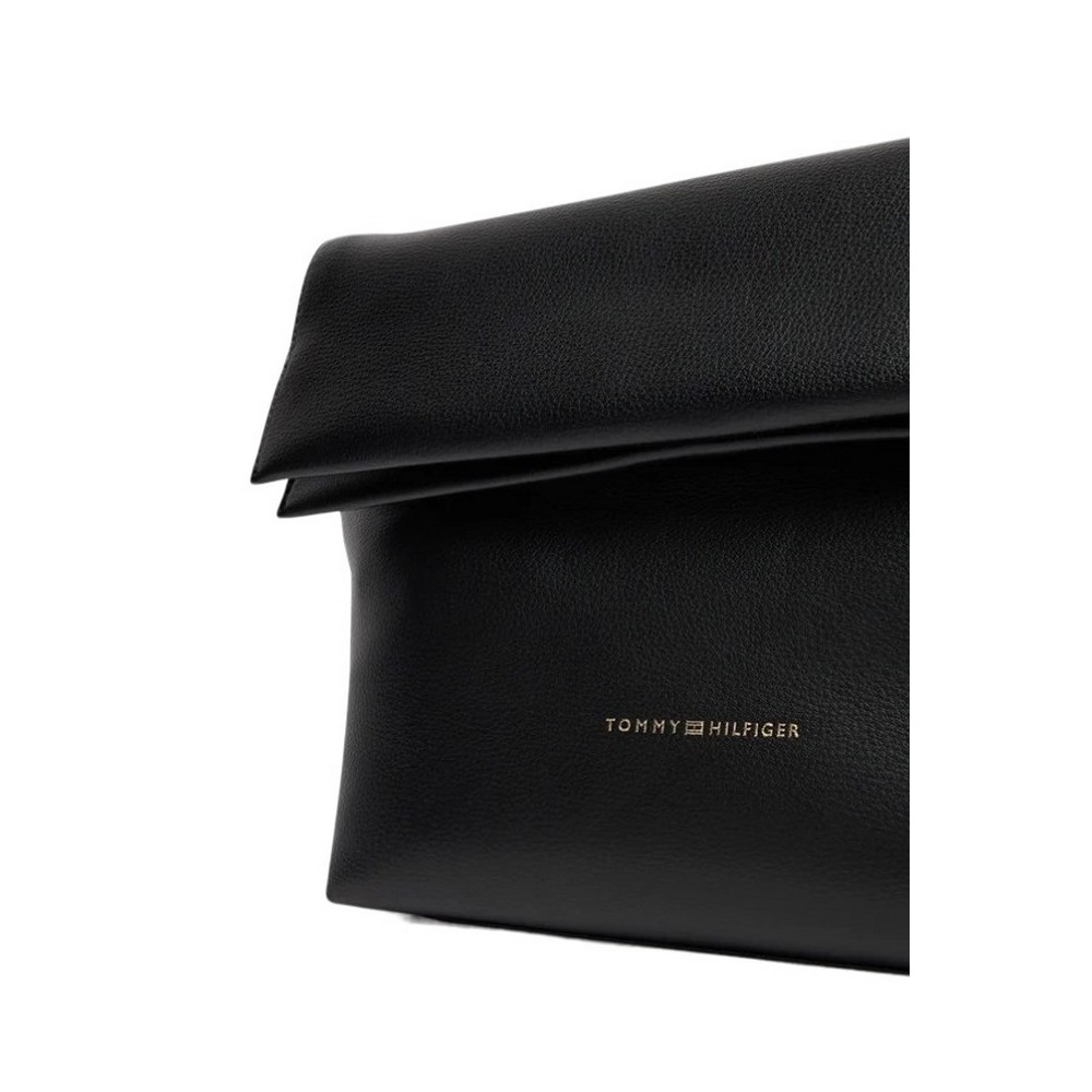 TOMMY HILFIGER LOGOTAPE MED CROSSOVER ΤΣΑΝΤΑ ΓΥΝΑΙΚΕΙΑ BLACK