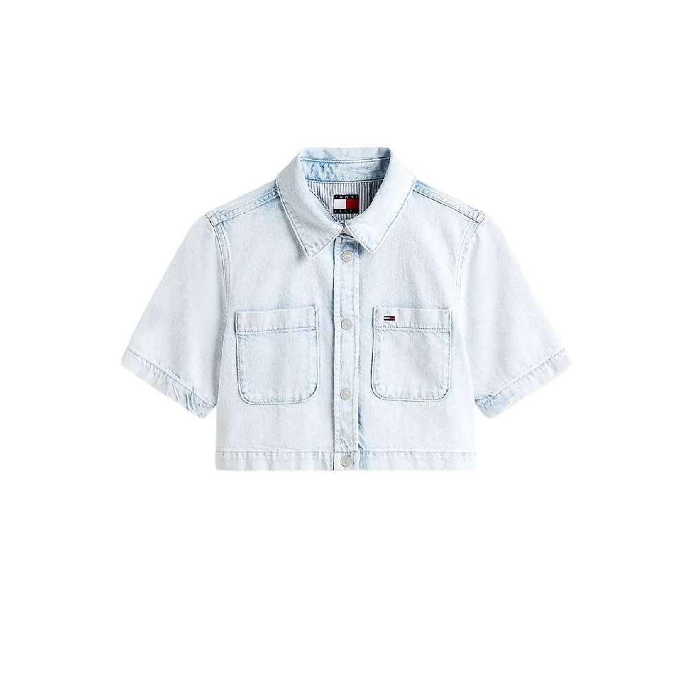TOMMY JEANS CROPPED SHIRT CI6012 ΠΟΥΚΑΜΙΣΟ ΑΝΔΡΙΚΟ LIGHT DENIM