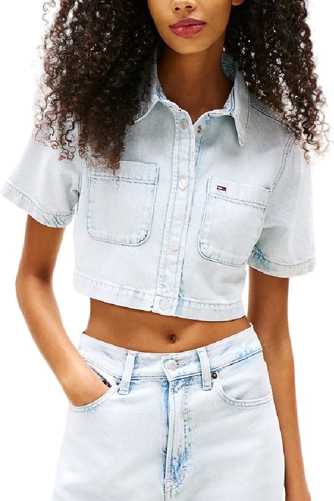 TOMMY JEANS CROPPED SHIRT CI6012 ΠΟΥΚΑΜΙΣΟ ΑΝΔΡΙΚΟ LIGHT DENIM