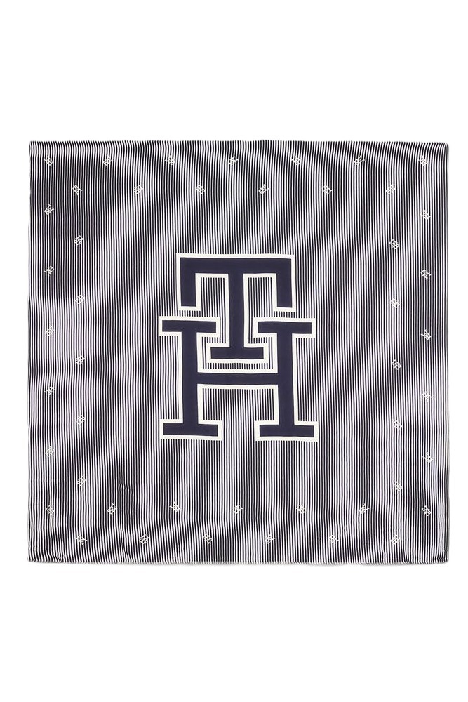 TOMMY HILFIGER MONOGRAM L SQUARE ΦΟΥΛΑΡΙ ΓΥΝΑΙΚΕΙΟ NAVY/WHITE