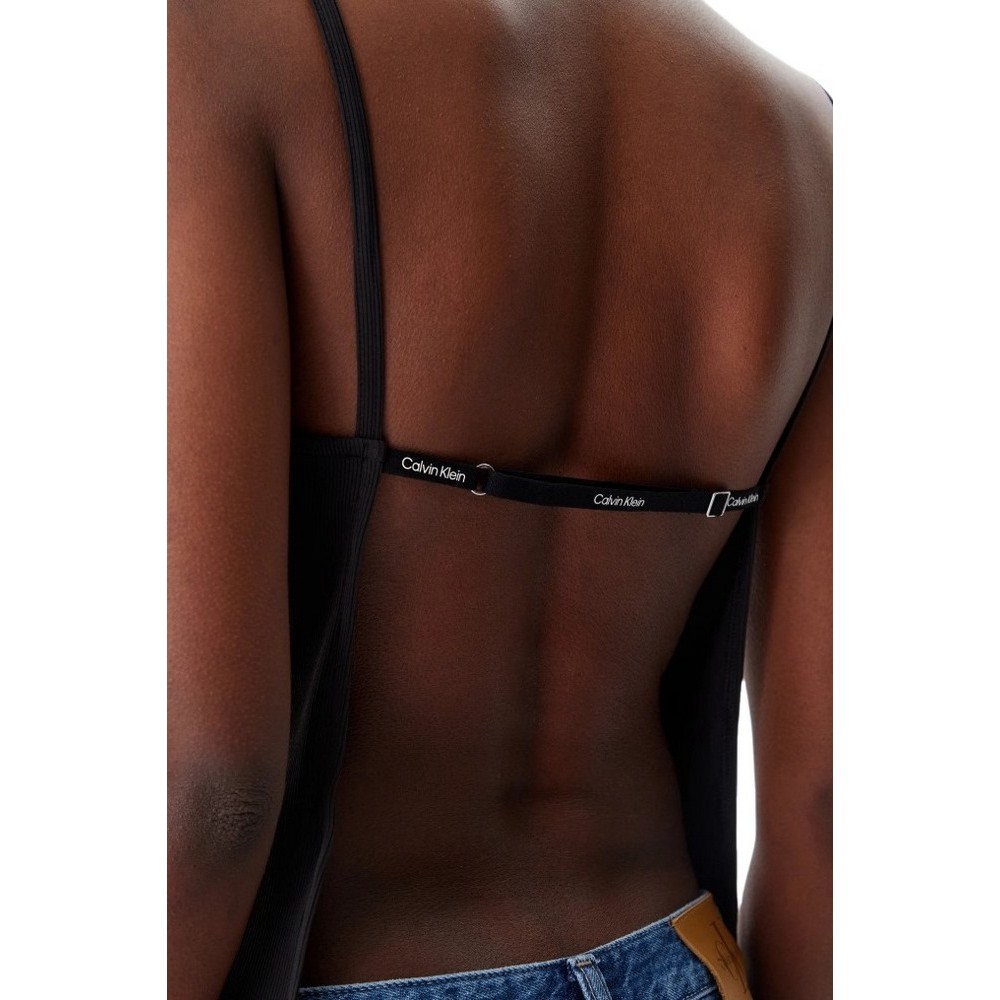CALVIN KLEIN JEANS LOGO ELASTIC OPEN BACK TOP ΤΟΠ ΓΥΝΑΙΚΕΙΟ BLACK