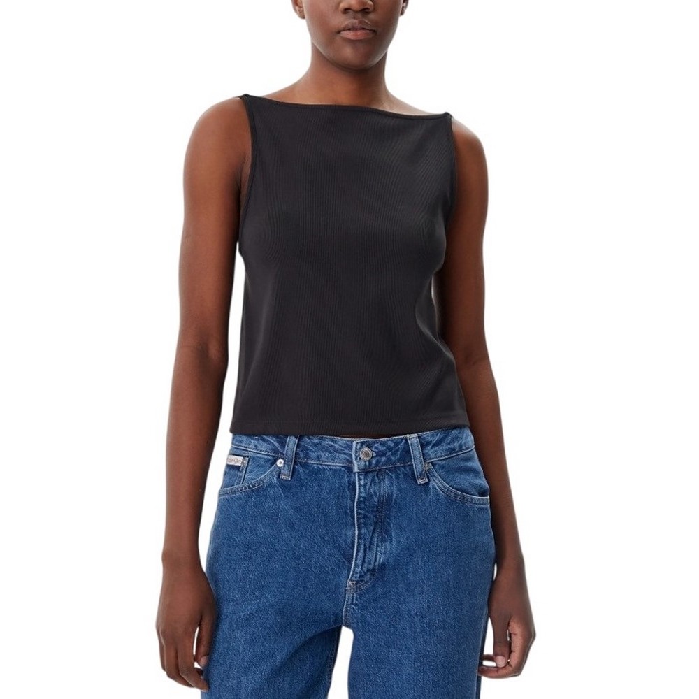 CALVIN KLEIN JEANS LOGO ELASTIC OPEN BACK TOP ΤΟΠ ΓΥΝΑΙΚΕΙΟ BLACK
