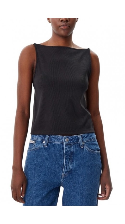 CALVIN KLEIN JEANS LOGO ELASTIC OPEN BACK TOP ΤΟΠ ΓΥΝΑΙΚΕΙΟ BLACK