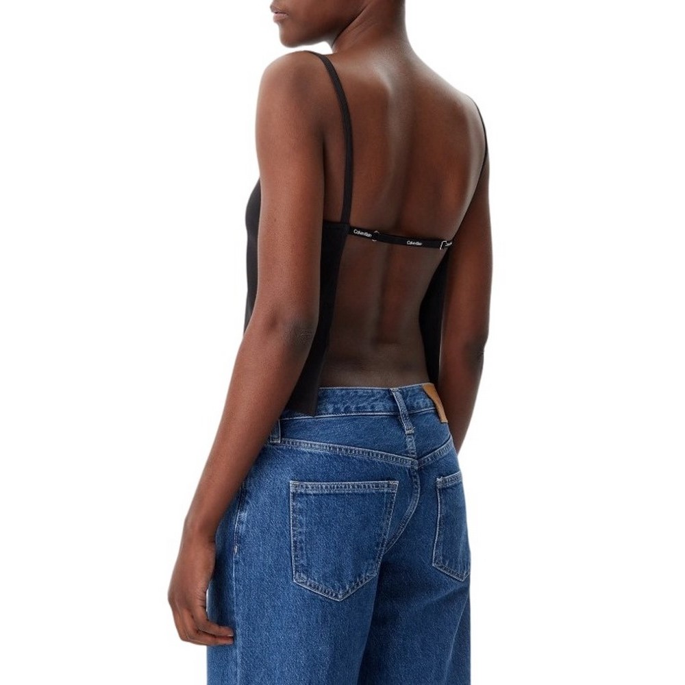 CALVIN KLEIN JEANS LOGO ELASTIC OPEN BACK TOP ΤΟΠ ΓΥΝΑΙΚΕΙΟ BLACK