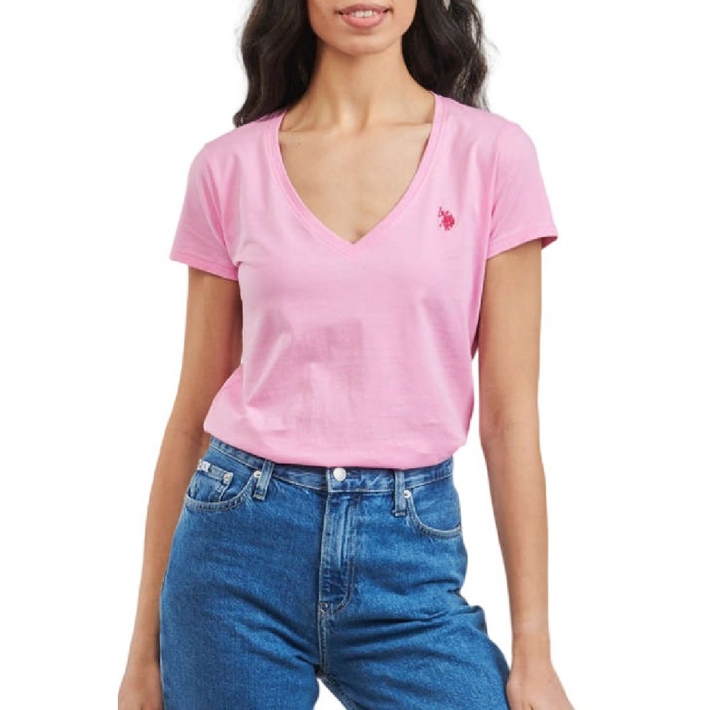 U.S.POLO ASSN BELL 000149 EH03 L.J. SHORT SLEEVES T SHIRT ΜΠΛΟΥΖΑ ΓΥΝΑΙΚΕΙΑ PINK