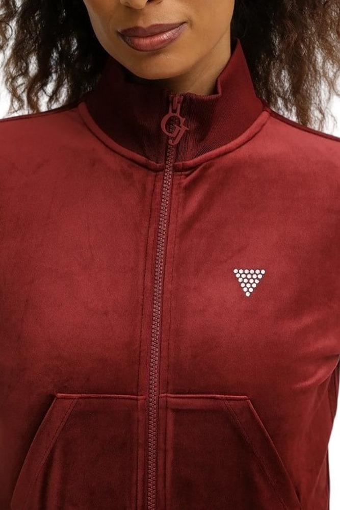 GUESS COUTURE FULL ZIP SWEATSHIRT ΖΑΚΕΤΑ ΦΟΥΤΕΡ ΓΥΝΑΙΚΕΙΑ WINE