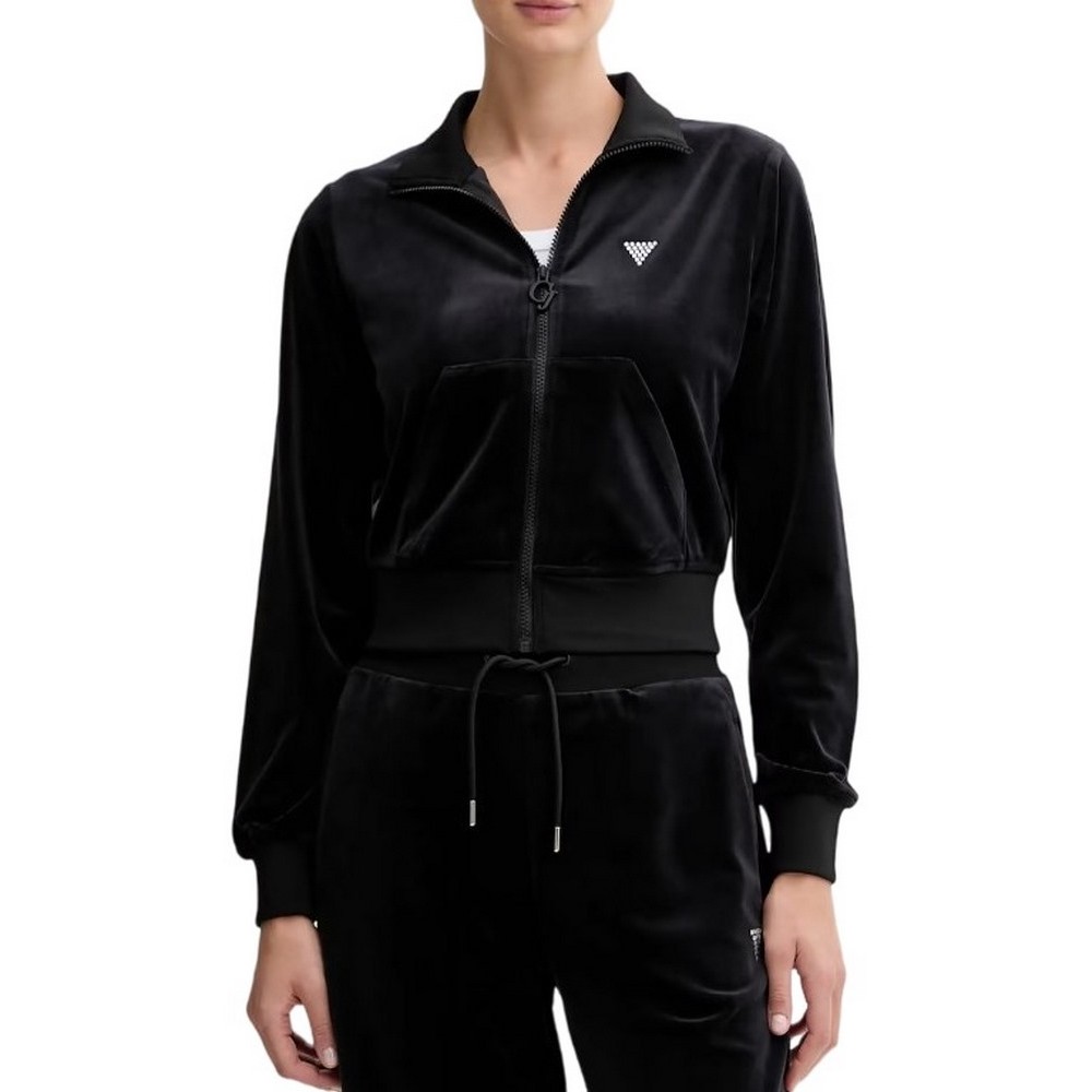 GUESS COUTURE FULL ZIP SWEATSHIRT ΖΑΚΕΤΑ ΦΟΥΤΕΡ ΓΥΝΑΙΚΕΙΑ BLACK