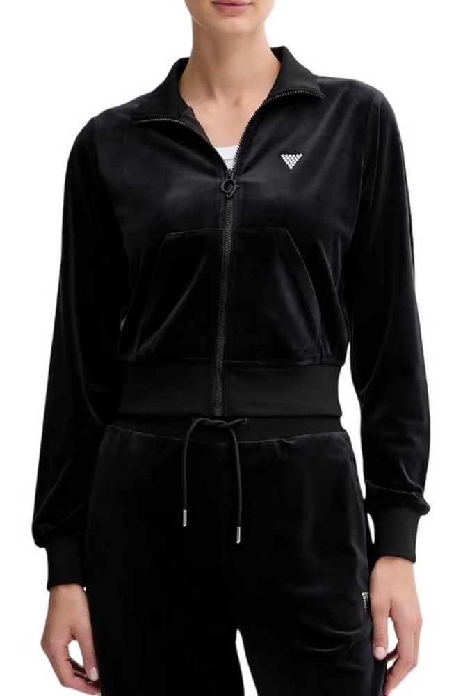 GUESS COUTURE FULL ZIP SWEATSHIRT ΖΑΚΕΤΑ ΦΟΥΤΕΡ ΓΥΝΑΙΚΕΙΑ BLACK