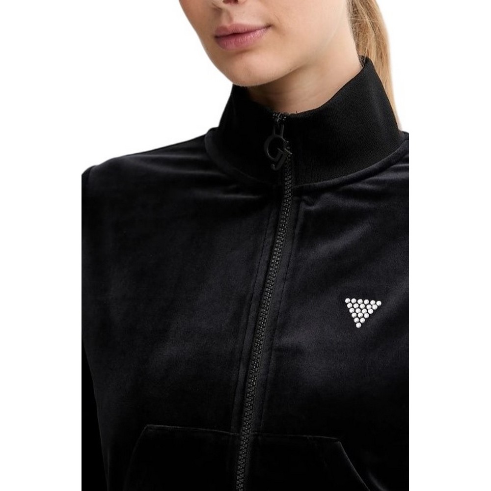 GUESS COUTURE FULL ZIP SWEATSHIRT ΖΑΚΕΤΑ ΦΟΥΤΕΡ ΓΥΝΑΙΚΕΙΑ BLACK