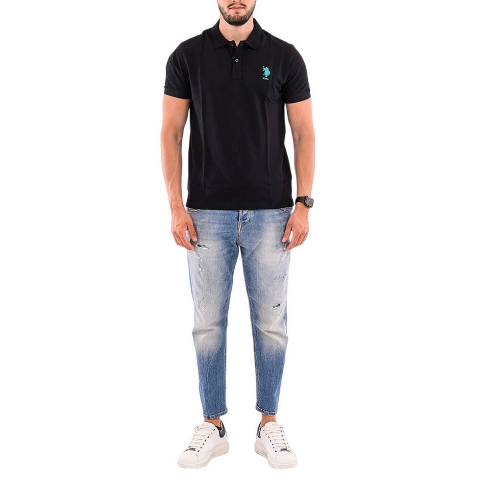U.S POLO ASSN FLYN POLO T-SHIRT ΜΠΛΟΥΖΑ ΑΝΔΡΙΚΗ BLACK
