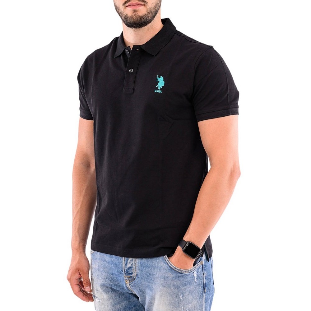 U.S POLO ASSN FLYN POLO T-SHIRT ΜΠΛΟΥΖΑ ΑΝΔΡΙΚΗ BLACK
