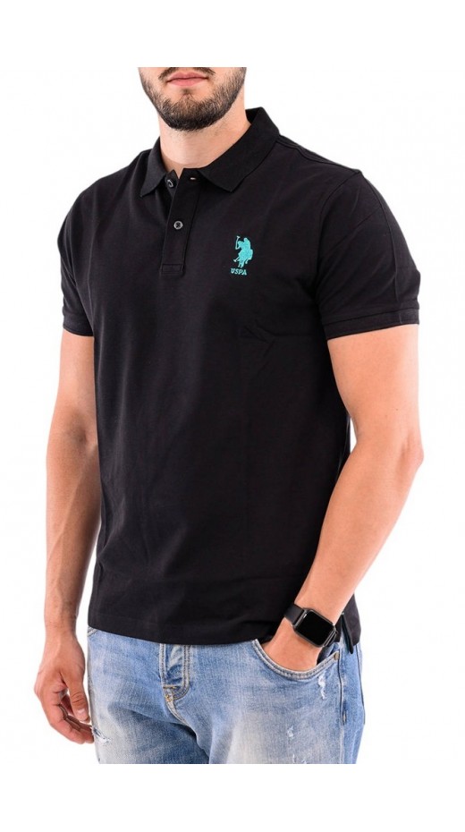 U.S POLO ASSN FLYN POLO T-SHIRT ΜΠΛΟΥΖΑ ΑΝΔΡΙΚΗ BLACK