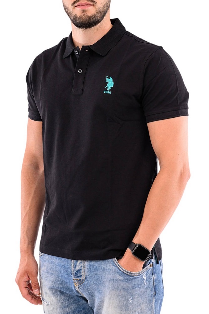 U.S POLO ASSN FLYN POLO T-SHIRT ΜΠΛΟΥΖΑ ΑΝΔΡΙΚΗ BLACK