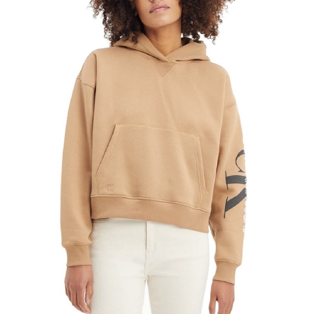 CALVIN KLEIN JEANS GRADIENT MONOLOGO HOODIE ΦΟΥΤΕΡ ΓΥΝΑΙΚΕΙΟ BEIGE