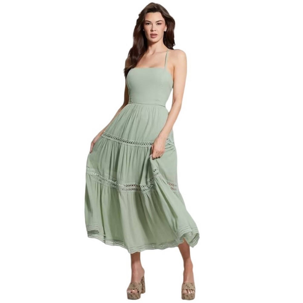 GUESS SL LACE UP LONG SAFA DRESS ΦΟΡΕΜΑ ΓΥΝΑΙΚΕΙΟ MINT