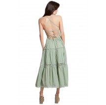 GUESS SL LACE UP LONG SAFA DRESS ΦΟΡΕΜΑ ΓΥΝΑΙΚΕΙΟ MINT