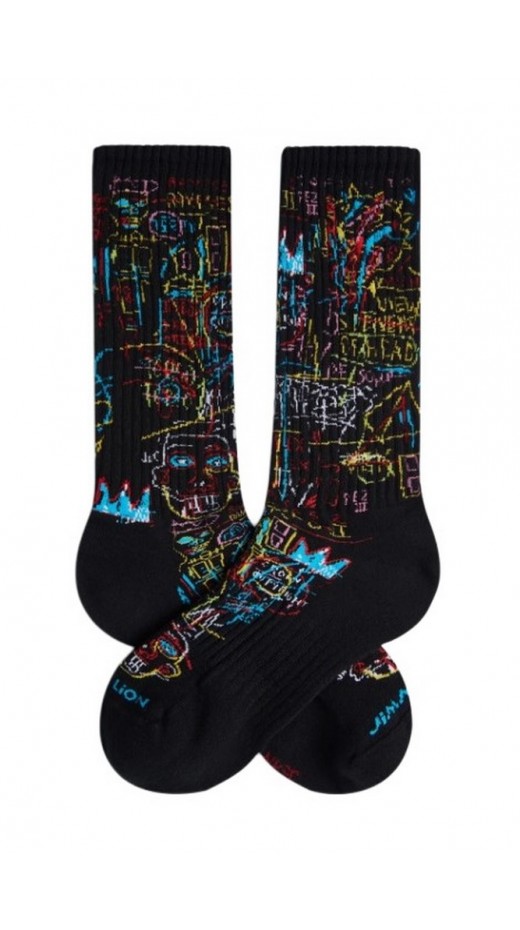 JIMMY LION ATHLETIC BASQUIAT KINGS OF EGYPT SOCKS UNISEX ΚΑΛΤΣΕΣ BLACK