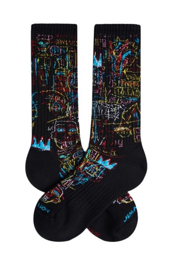 JIMMY LION ATHLETIC BASQUIAT KINGS OF EGYPT SOCKS UNISEX ΚΑΛΤΣΕΣ BLACK