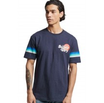 T-SHIRT FLASH M VINTAGE CALI STRIPE  ΑΝΔΡΙΚΟ SUPERDRY NAVY