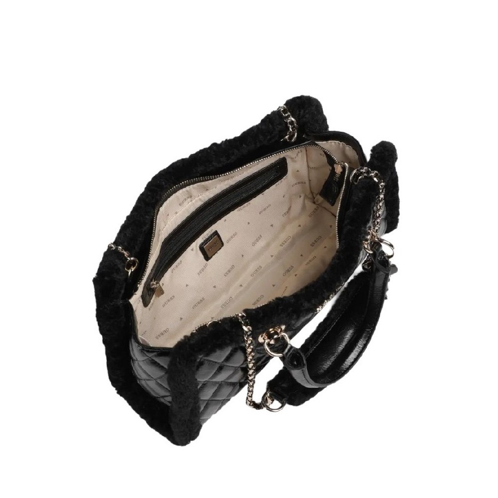 GUESS CRISTI SHOULDER SATCHEL ΤΣΑΝΤΑ ΓΥΝΑΙΚΕΙΑ BLACK