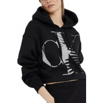 CALVIN KLEIN JEANS BLOWN UP CK HOODIE ΜΠΛΟΥΖΑ ΦΟΥΤΕΡ ΓΥΝΑΙΚΕΙΑ BLACK