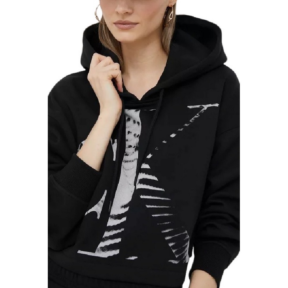 CALVIN KLEIN JEANS BLOWN UP CK HOODIE ΜΠΛΟΥΖΑ ΦΟΥΤΕΡ ΓΥΝΑΙΚΕΙΑ BLACK