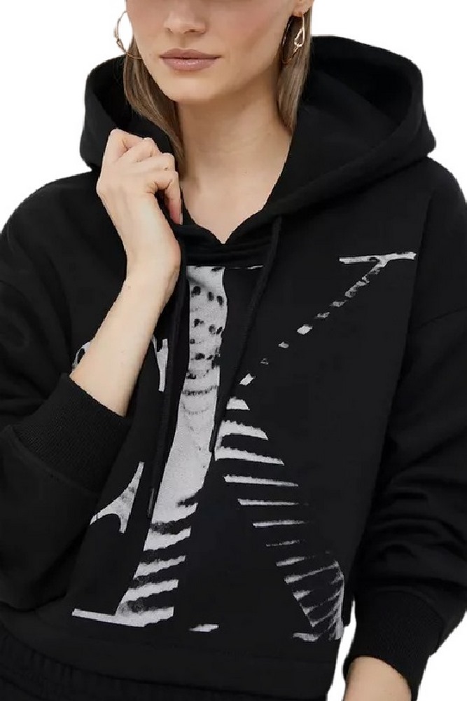 CALVIN KLEIN JEANS BLOWN UP CK HOODIE ΜΠΛΟΥΖΑ ΦΟΥΤΕΡ ΓΥΝΑΙΚΕΙΑ BLACK