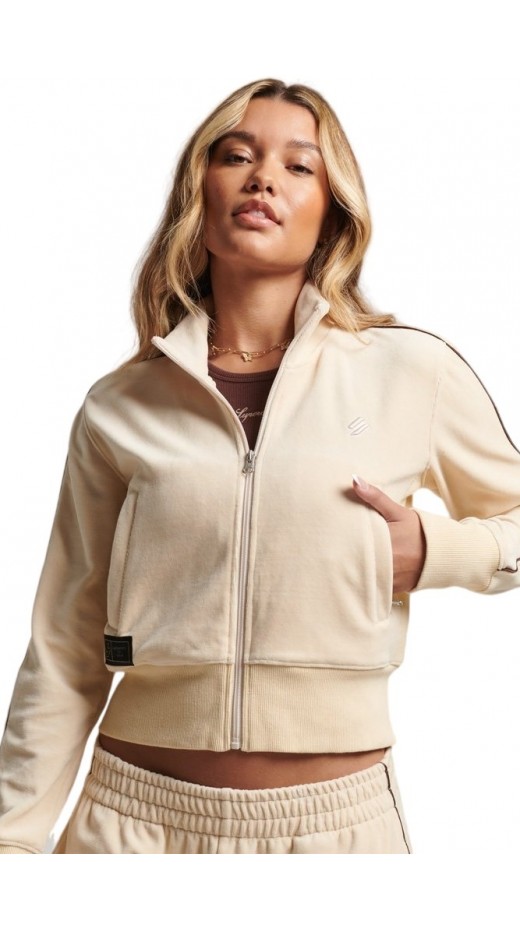ΖΑΚΕΤΑ D2 CODE S LOGO VELOUR ΓΥΝΑΙΚΕΙΑ SUPERDRY ECRU