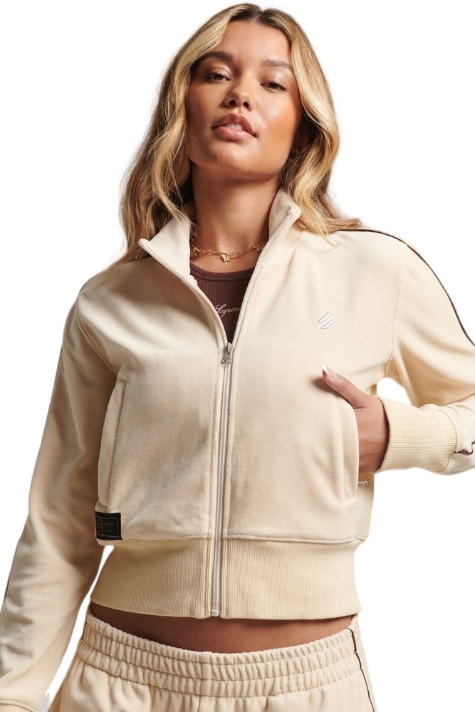 ΖΑΚΕΤΑ D2 CODE S LOGO VELOUR ΓΥΝΑΙΚΕΙΑ SUPERDRY ECRU