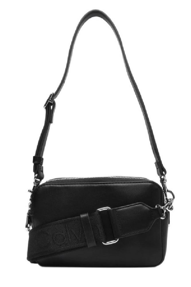 CALVIN KLEIN WEBBING DOUBLE STRAP CAMERA BAG ΤΣΑΝΤΑ ΓΥΝΑΙΚΕΙΟ BLACK