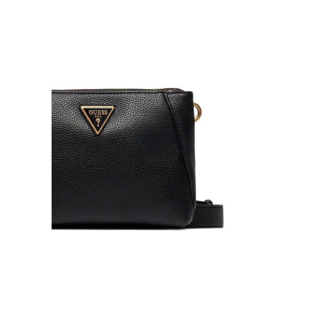 GUESS LARYN DOUBLE ZIP CROSSBODY ΤΣΑΝΤΑ ΓΥΝΑΙΚΕΙΑ BLACK