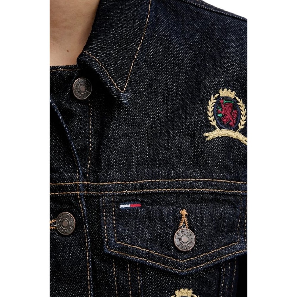 TOMMY JEANS CLASSIC TRUCKER CR EI6059 ΤΖΙΝ ΜΠΟΥΦΑΝ ΓΥΝΑΙΚΕΙΟ DENIM DARK