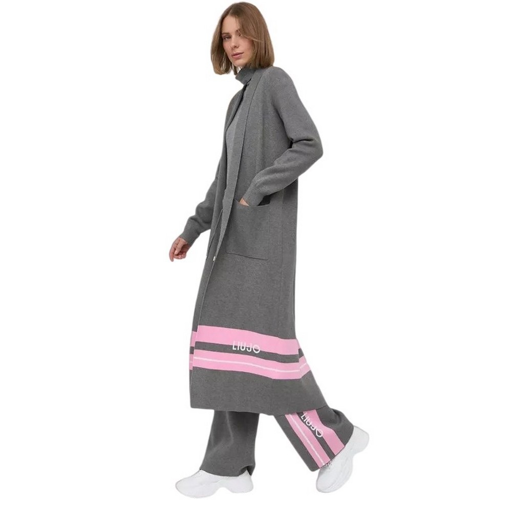 ΖΑΚΕΤΑ MAXI CARDIGAN LUNGO M/L MAGL.HOME FASHION  ΓΥΝΑΙΚΕΙΑ LIU JO GREY