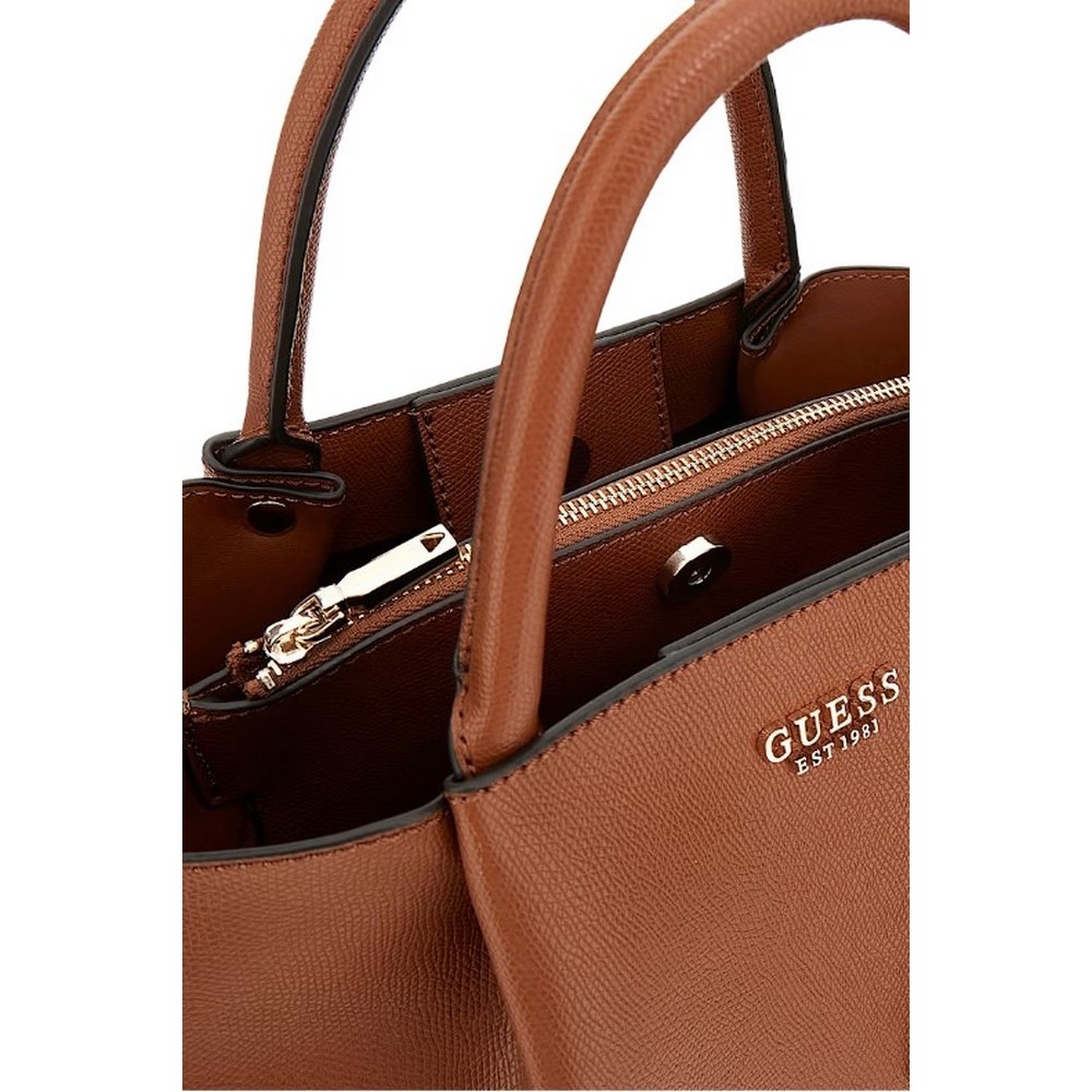 GUESS AMORETTE GIRLFRIEND SATCHEL ΤΣΑΝΤΑ ΓΥΝΑΙΚΕΙΑ COGNAC