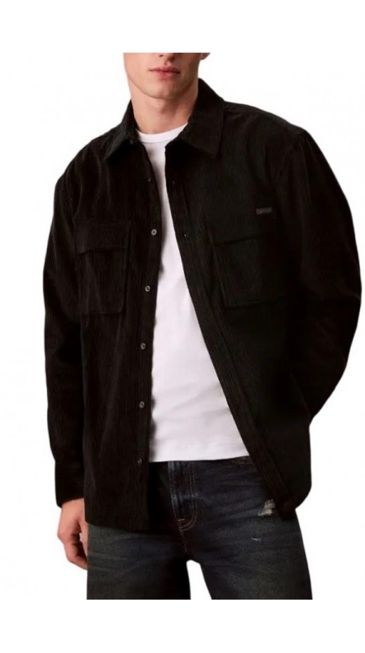 CALVIN KLEIN JEANS LS CORDUROY POCKET RELAXED SHIRT ΜΠΟΥΦΑΝ ΑΝΔΡΙΚΟ BLACK