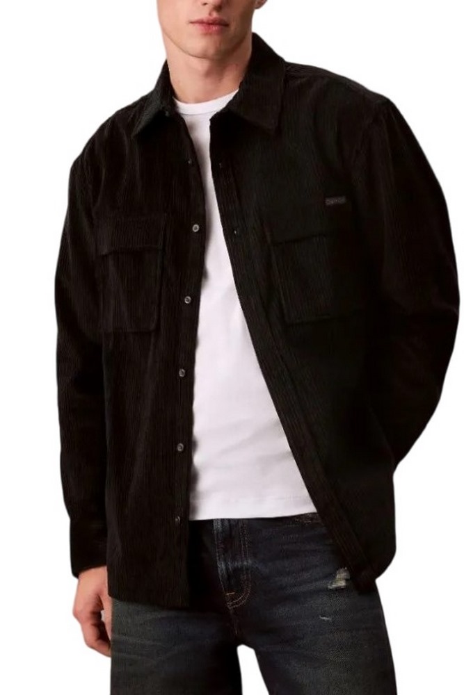 CALVIN KLEIN JEANS LS CORDUROY POCKET RELAXED SHIRT ΜΠΟΥΦΑΝ ΑΝΔΡΙΚΟ BLACK