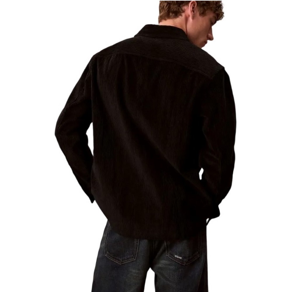 CALVIN KLEIN JEANS LS CORDUROY POCKET RELAXED SHIRT ΜΠΟΥΦΑΝ ΑΝΔΡΙΚΟ BLACK