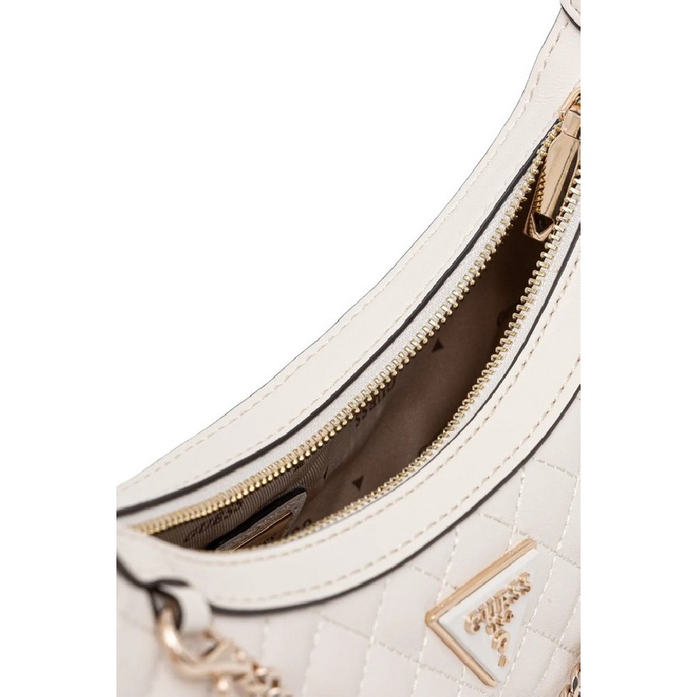 GUESS EVERLEE TOP ZIP SHOULDER BAG ΤΣΑΝΤΑ ΓΥΝΑΙΚΕΙΑ OFF WHITE