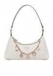 GUESS EVERLEE TOP ZIP SHOULDER BAG ΤΣΑΝΤΑ ΓΥΝΑΙΚΕΙΑ OFF WHITE