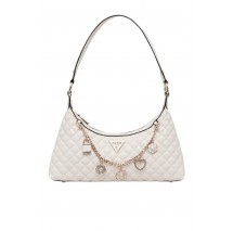 GUESS EVERLEE TOP ZIP SHOULDER BAG ΤΣΑΝΤΑ ΓΥΝΑΙΚΕΙΑ OFF WHITE